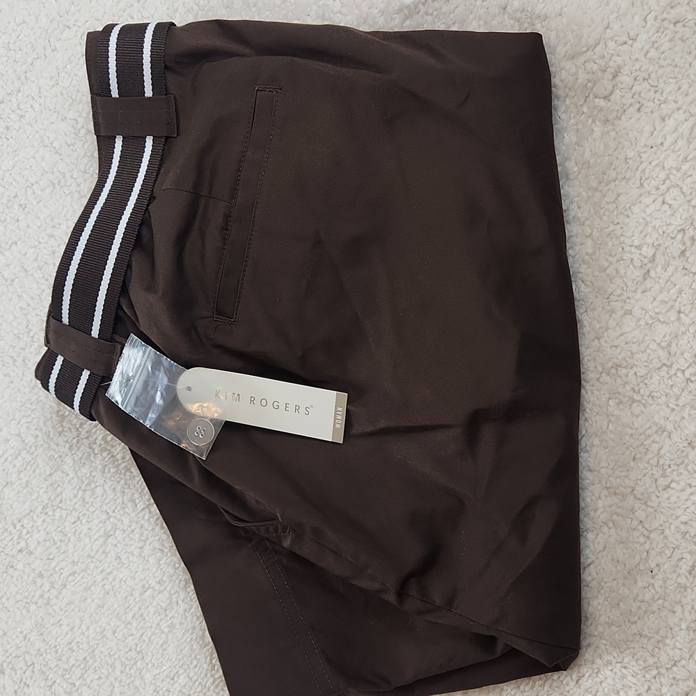 Brown Shorts with Striped Belt 16W Kim Rogers - Picture 5 of 5